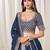 Navy embriodered art silk designer semi stitched Lehenga choli