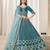 Teal heavy embriodered art silk designer semi stitched Lehenga choli