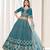 Teal heavy embriodered art silk designer semi stitched Lehenga choli