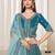 Teal heavy embriodered art silk designer semi stitched Lehenga choli