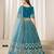 Teal heavy embriodered art silk designer semi stitched Lehenga choli