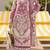 Pink embroidered sequence work heavy fox georgette unstitched suit borring with moti