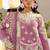 Pink embroidered sequence work heavy fox georgette unstitched suit borring with moti