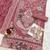 Pink embroidered sequence work heavy fox georgette unstitched suit borring with moti