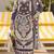 Lavender embroidered sequence work heavy fox georgette unstitched suit borring with moti