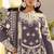 Lavender embroidered sequence work heavy fox georgette unstitched suit borring with moti