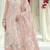 Peach embroidered sequence work heavy fox georgette unstitched suit with zarkan