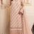 Peach embroidered sequence work heavy fox georgette unstitched suit with zarkan