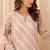 Peach embroidered sequence work heavy fox georgette unstitched suit with zarkan
