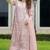 Baby pink embroidered sequence cut work heavy organza unstitched suit with moti & frill