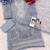 Grey embroidered sequence cut work heavy organza unstitched suit with moti & frill