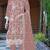 Peach embroidered sequence work heavy organza unstitched suit with moti & fancy lace