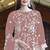 Peach embroidered sequence work heavy organza unstitched suit with moti & fancy lace