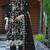 Black embroidered sequence work heavy organza unstitched suit with moti & fancy lace