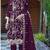 Maroon embroidered sequence work heavy organza unstitched suit with moti & fancy lace
