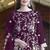 Maroon embroidered sequence work heavy organza unstitched suit with moti & fancy lace