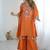 Stylish 2 Piece Cord Set Orange color Cord Set With Palazzo 