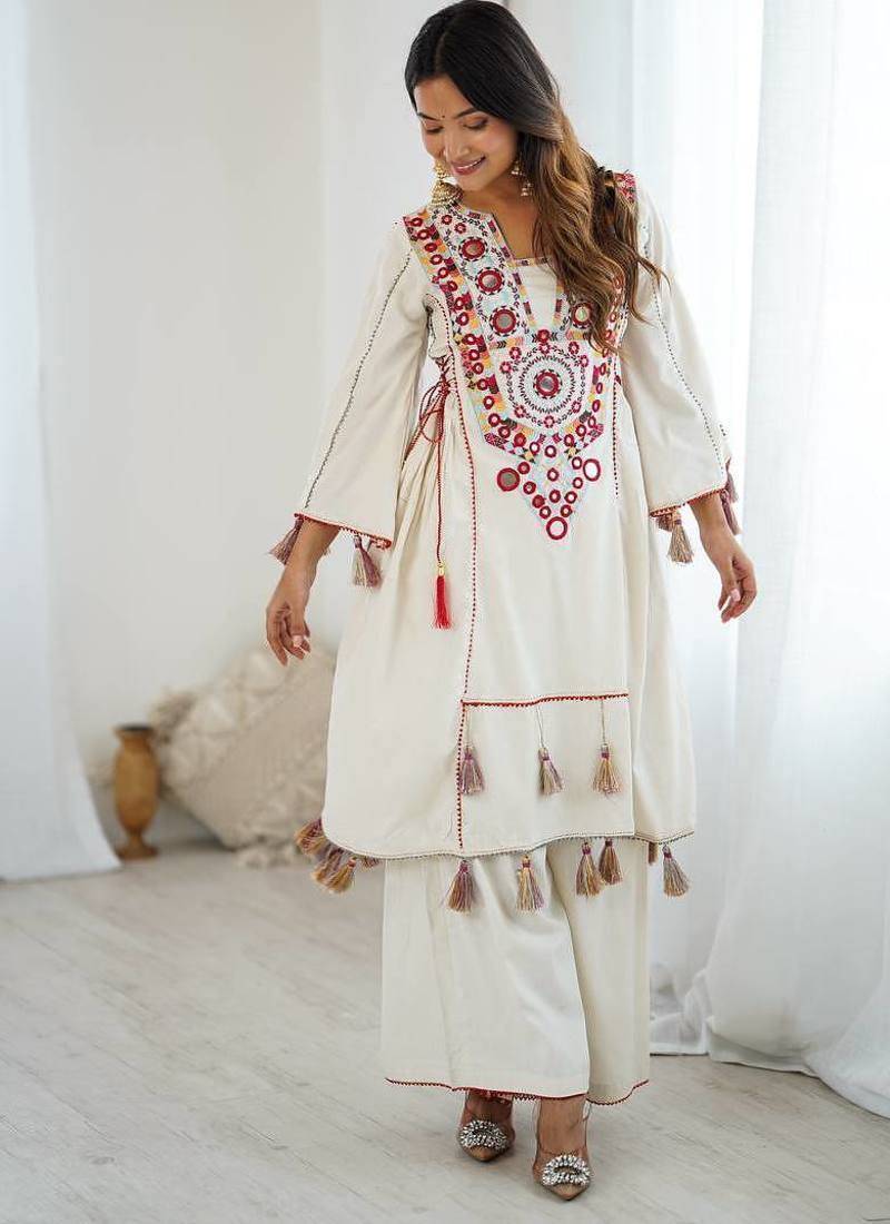 Trendy New Designer Cord Set With Palazzo Mirror Work Cord Set