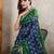 Blue woven cotton saree with blouse piece