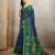 Blue woven cotton saree with blouse piece