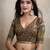 Turquoise woven cotton saree with blouse piece