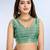 Green woven cotton saree with blouse piece