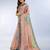 Peach woven cotton saree with blouse piece