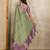 Green woven cotton saree with blouse piece