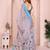 Mauve woven linen saree with blouse piece