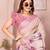 Beige woven linen saree with blouse piece