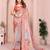 Peach woven linen saree with blouse piece