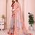 Peach woven linen saree with blouse piece