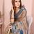 Beige woven linen saree with blouse piece