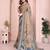 Beige woven linen saree with blouse piece