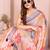 Peach woven linen saree with blouse piece