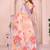 Peach woven linen saree with blouse piece