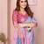 Blue woven linen saree with blouse piece
