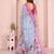 Blue woven linen saree with blouse piece