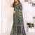 Green woven cotton saree with blouse piece