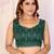 Green woven cotton saree with blouse piece