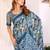 Blue woven cotton saree with blouse piece
