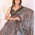 Brown woven cotton saree with blouse piece
