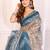 Beige woven cotton saree with blouse piece