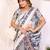White woven cotton saree with blouse piece