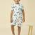 lycra woven half sleeves placement printed t-shirt and short set - white