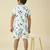 lycra woven half sleeves placement printed t-shirt and short set - white