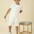 lycra woven half sleeves placement printed t-shirt and short set - white