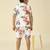 lycra woven half sleeves placement printed t-shirt and short set - white