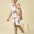 lycra woven half sleeves placement printed t-shirt and short set - white