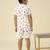 lycra woven half sleeves placement printed t-shirt and short set - white